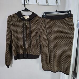 Brown Patterned Skirt